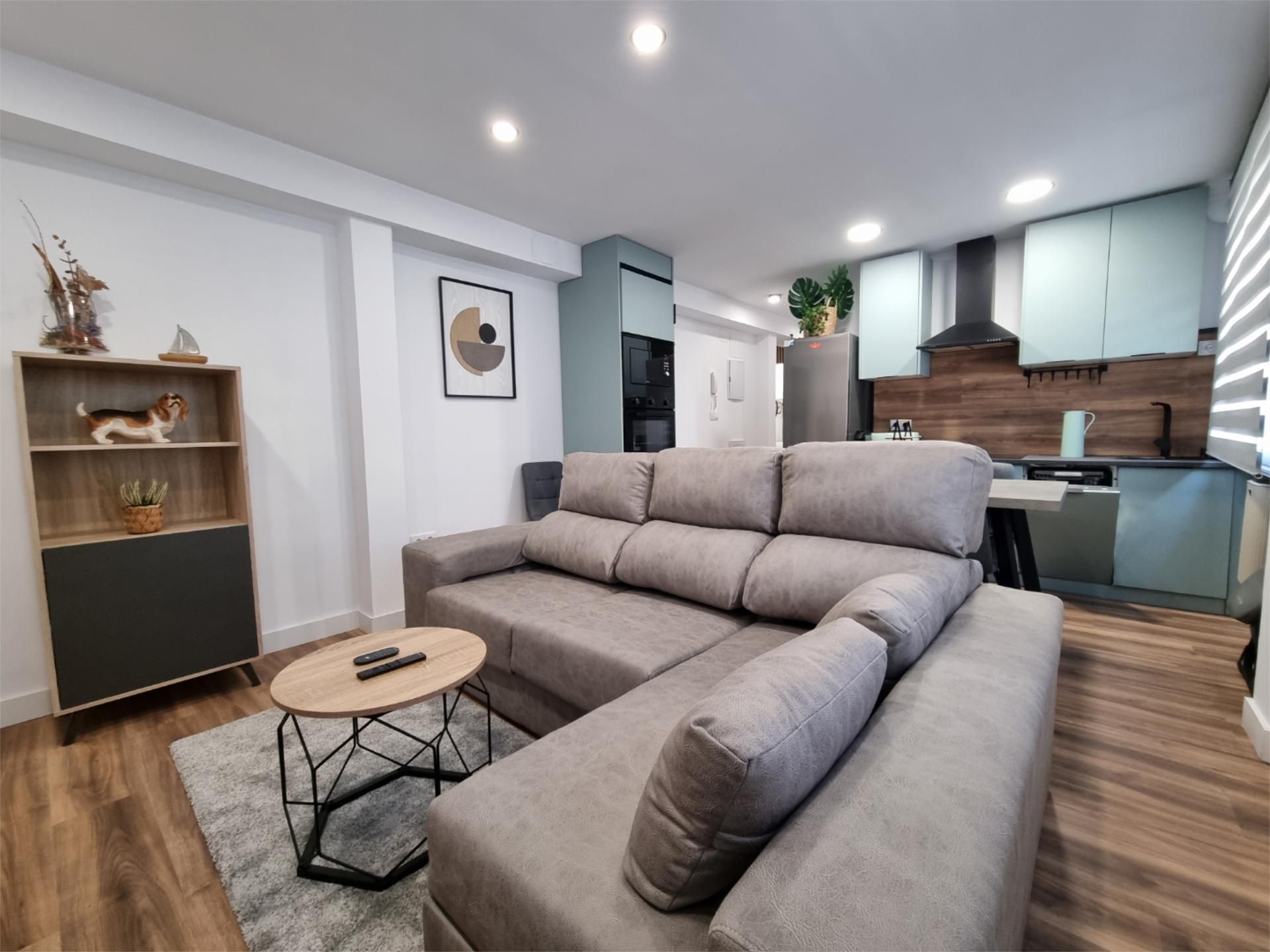 Living room of Flat to rent in Gijón   with Heating, Parquet flooring and Furnished