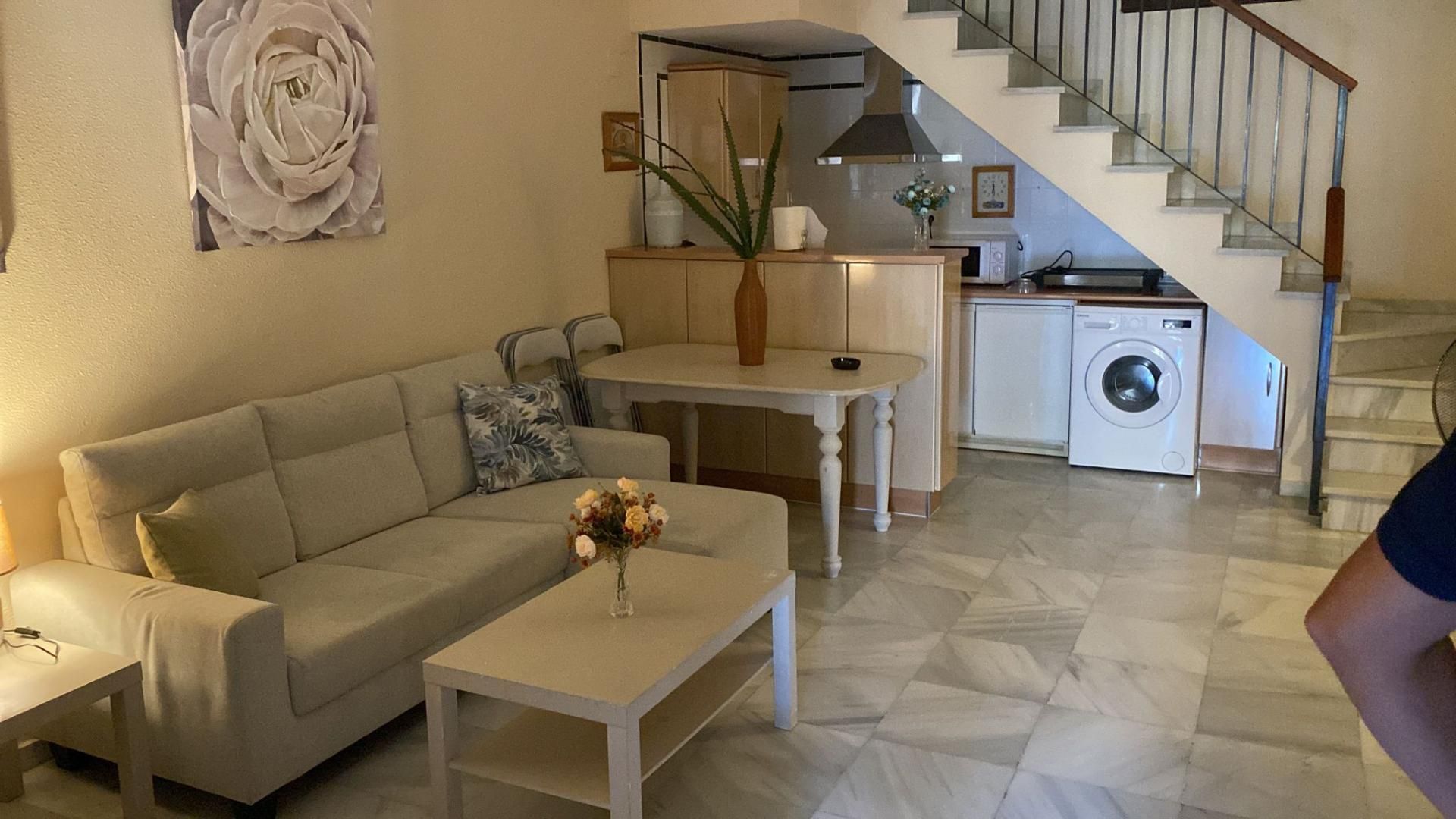 Living room of Flat to rent in Sanlúcar de Barrameda  with Heating, Parquet flooring and Furnished