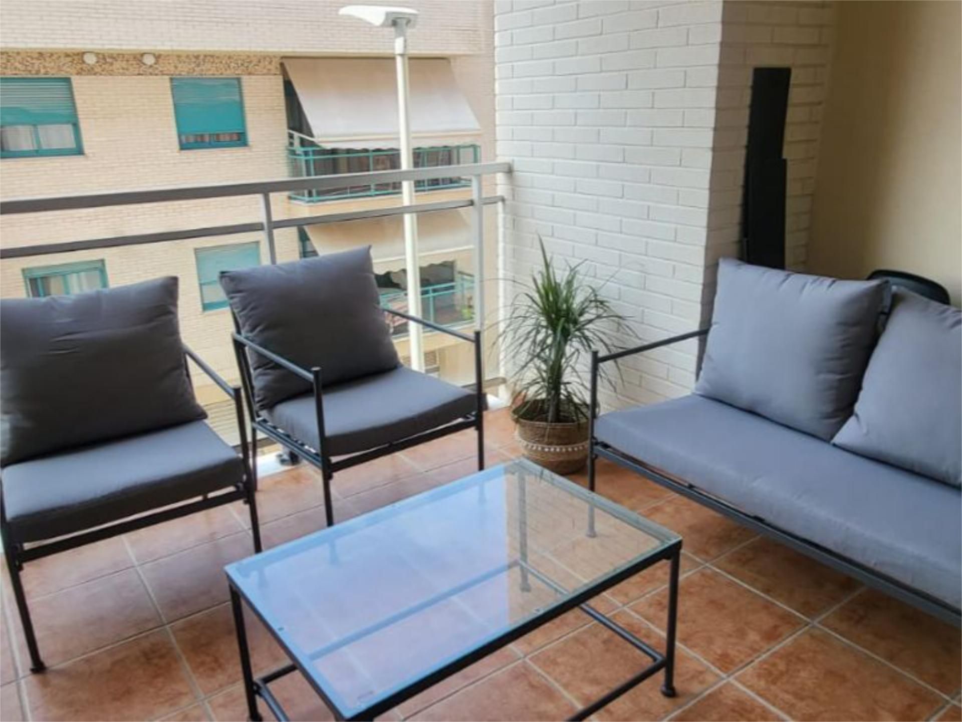 Terrace of Flat to rent in Burriana / Borriana  with Air Conditioner, Terrace and Swimming Pool