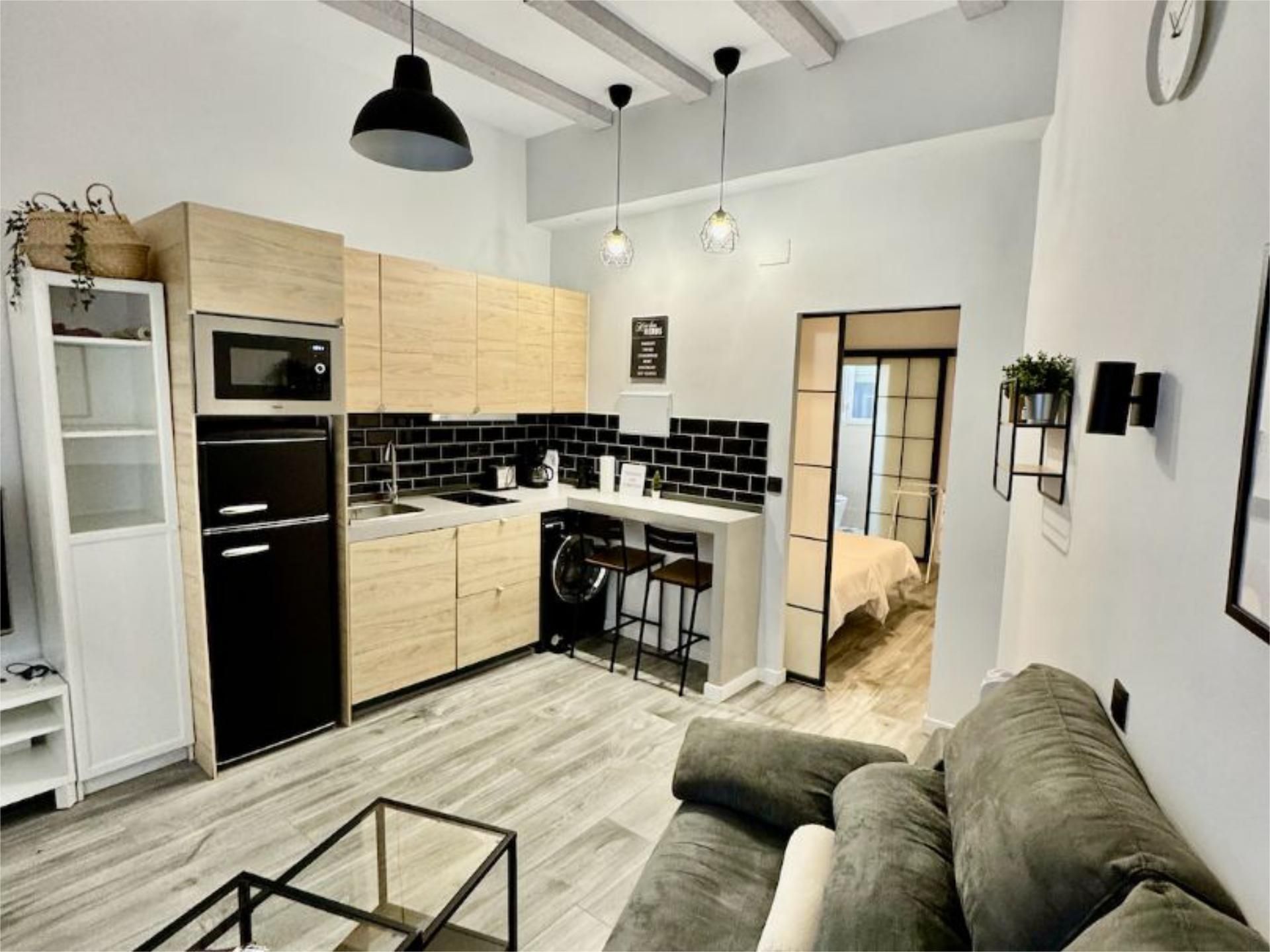 Cuina de Apartament de lloguer en  Madrid Capital amb Calefacció i Moblat
