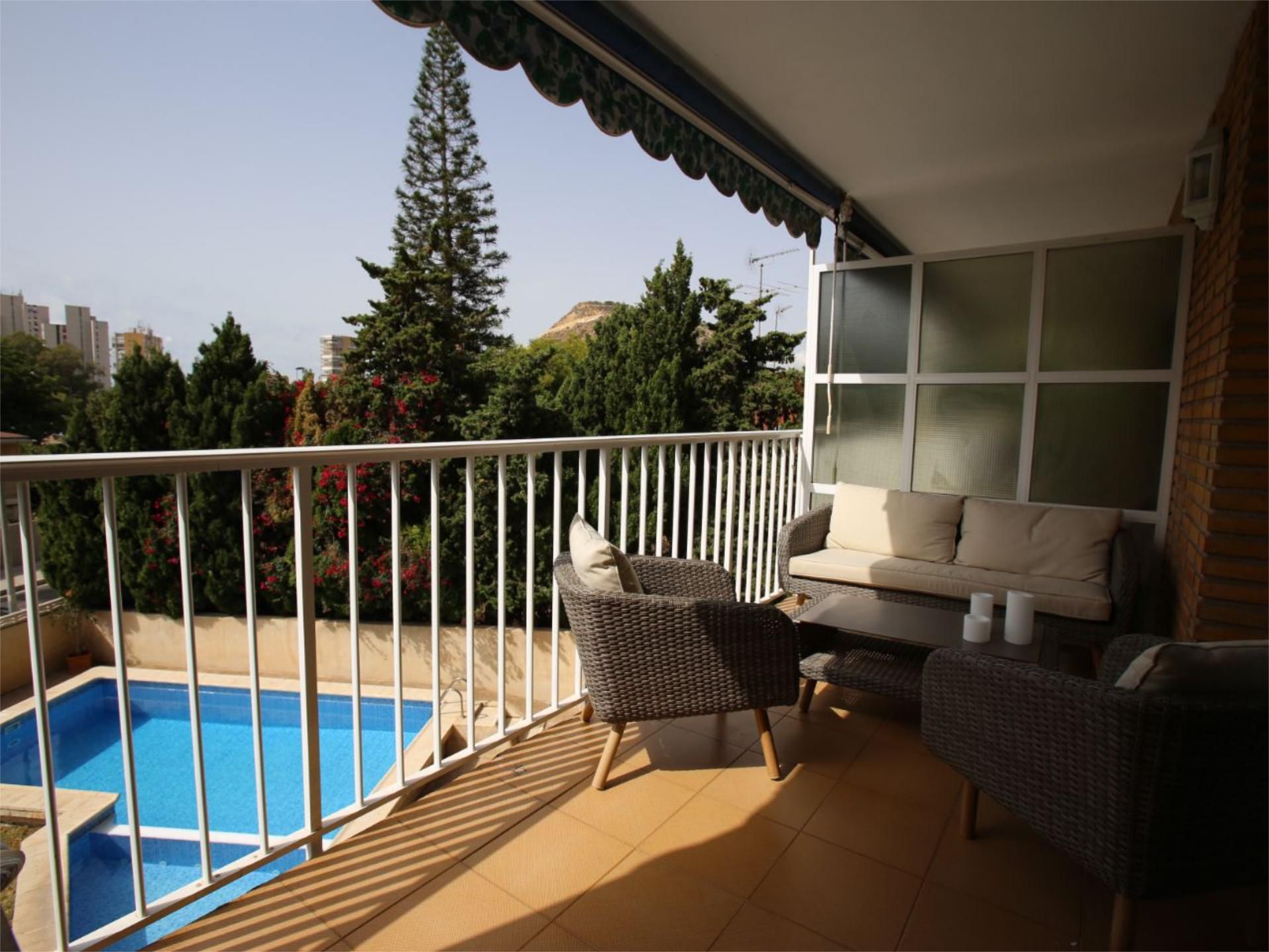 Terrace of Apartment to rent in Alicante / Alacant  with Private garden, Terrace and Swimming Pool