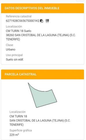 Terreno en Venta en Camino Turin, 18 en Tejina