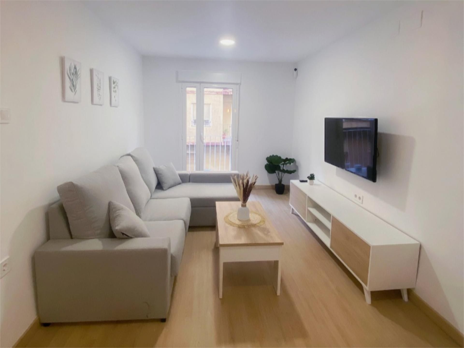Sala d'estar de Pis de lloguer en Elche / Elx amb Moblat i Balcó