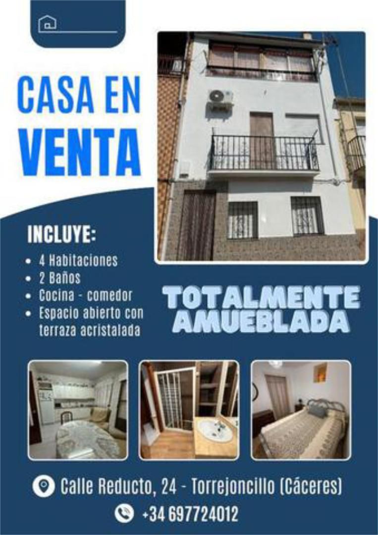 Vista exterior de Casa o xalet en venda en Torrejoncillo amb Terrassa