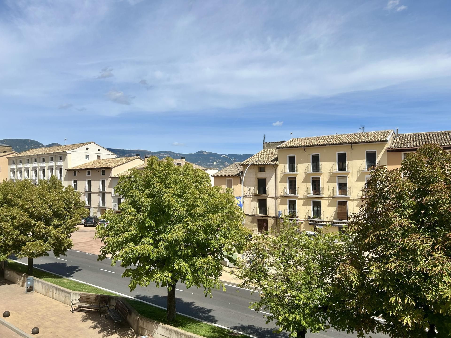 Vista exterior de Estudi en venda en Ayerbe amb Calefacció, Moblat i Balcó