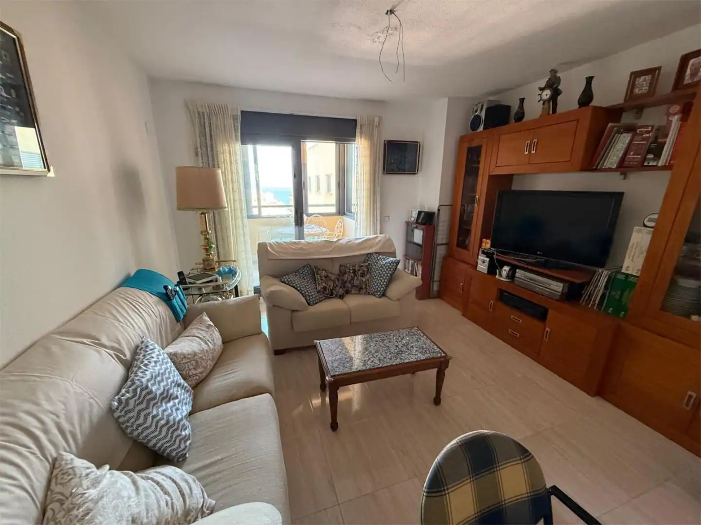Living room of Flat for sale in Villajoyosa / La Vila Joiosa  with Air Conditioner, Terrace and Swimming Pool