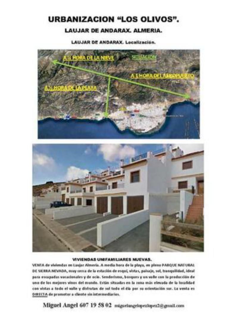 Exterior view of Single-family semi-detached for sale in Laujar de Andarax  with Private garden and Terrace