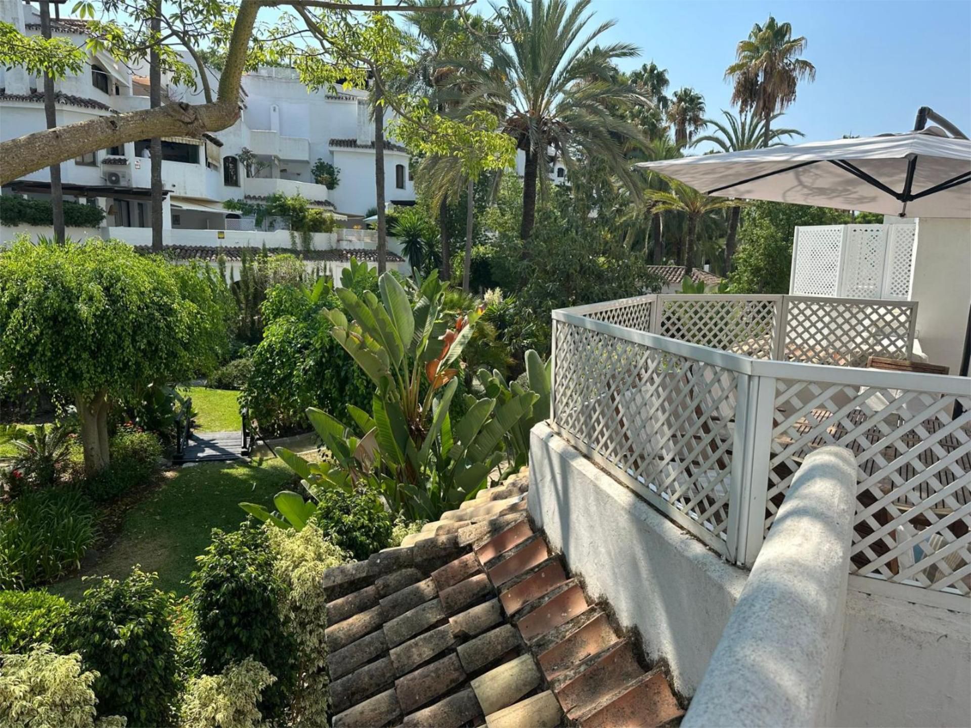 Garden of Flat to rent in Marbella  with Air Conditioner, Heating and Parquet flooring