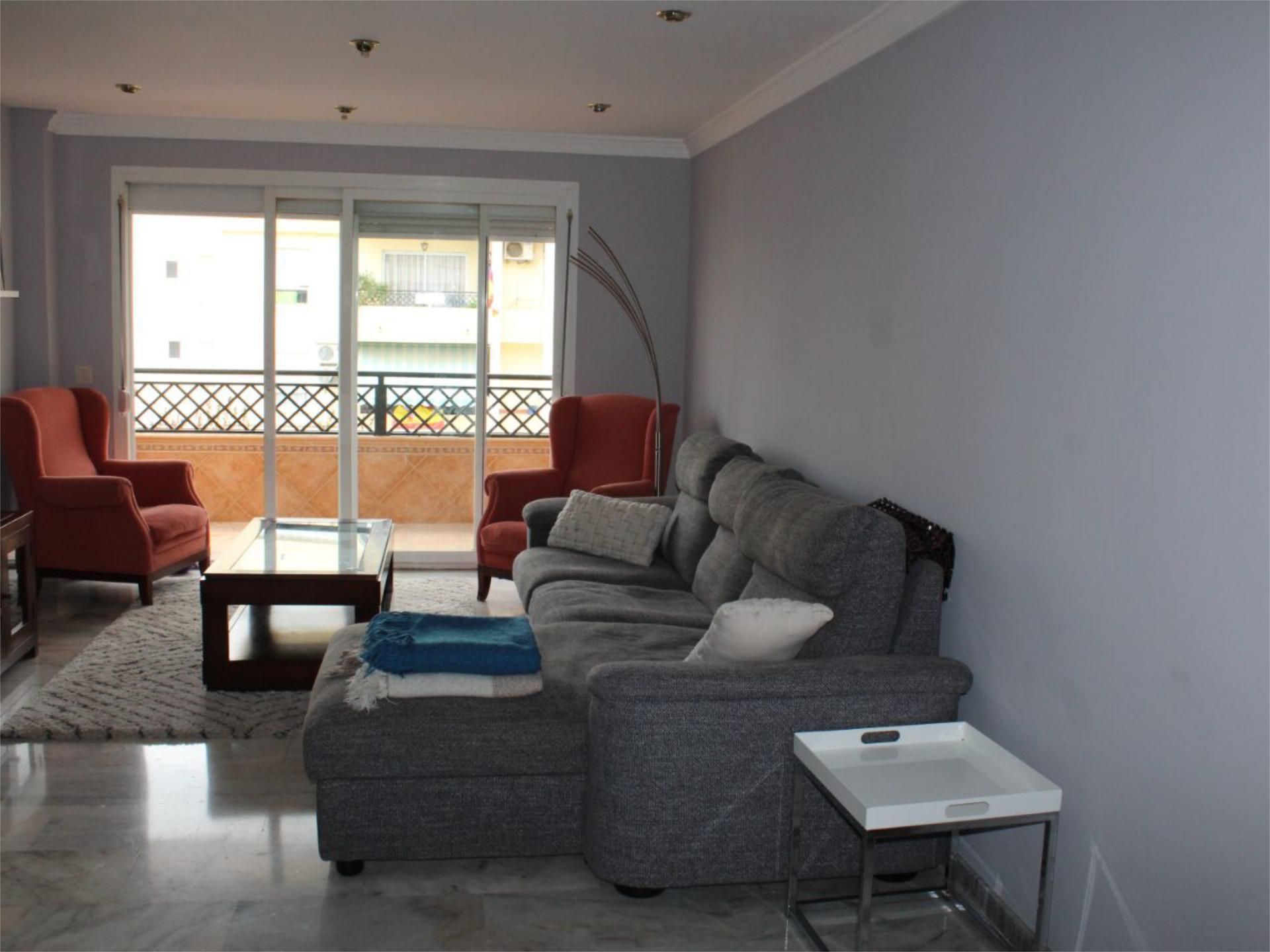 Living room of Flat for sale in Mijas  with Air Conditioner, Terrace and Swimming Pool