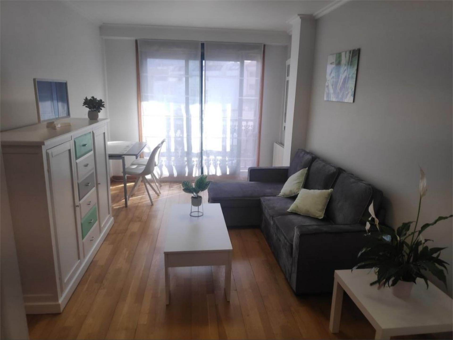 Sala d'estar de Pis de lloguer en Nigrán amb Calefacció, Parquet i Moblat