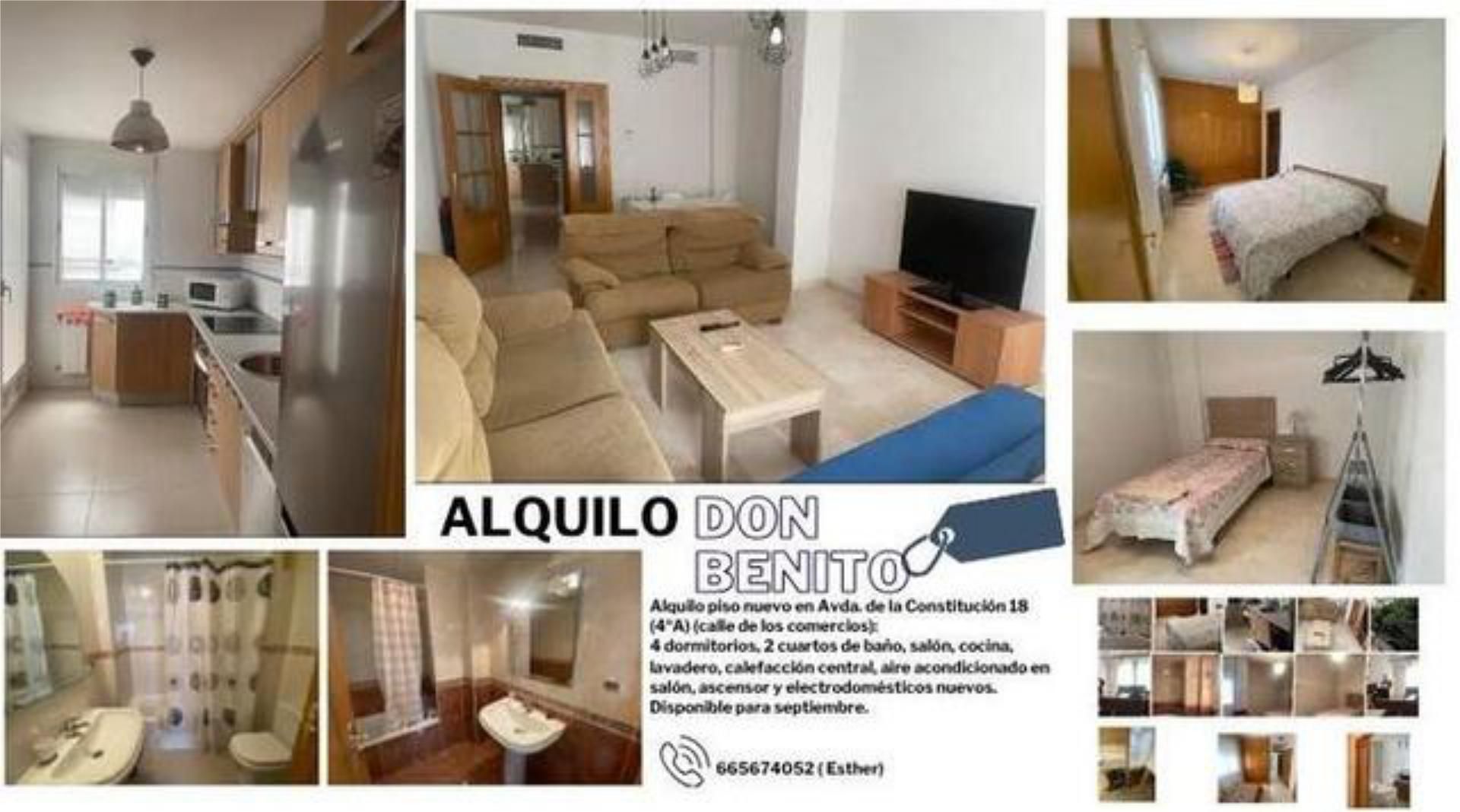 Living room of Flat to rent in Don Benito  with Heating, Terrace and Furnished