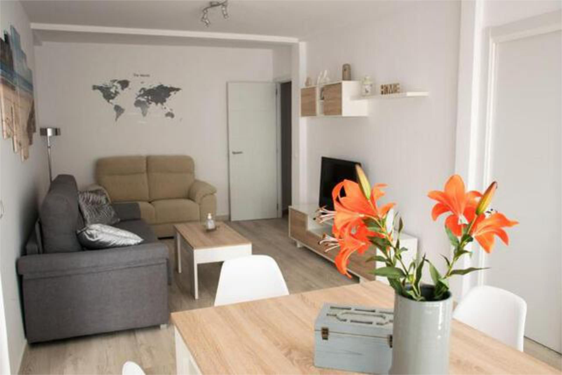 Sala de estar de Piso de alquiler en Málaga Capital con Calefacción, Terraza y Amueblado