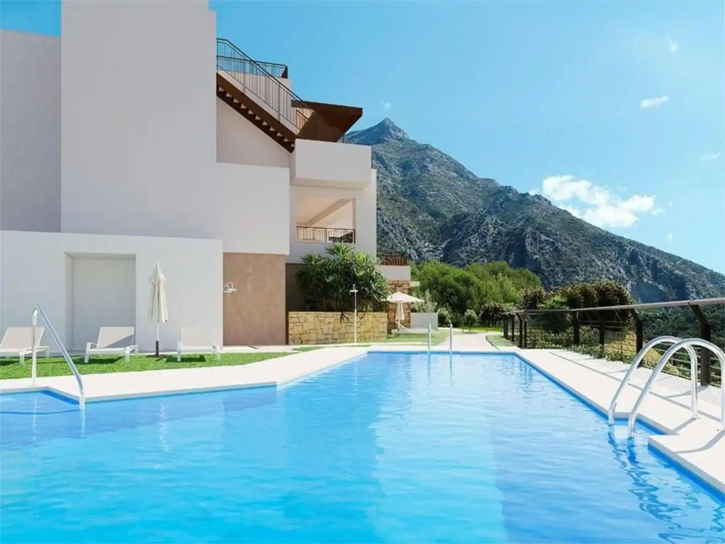 Exterior view of Flat for sale in Marbella  with Air Conditioner, Terrace and Swimming Pool
