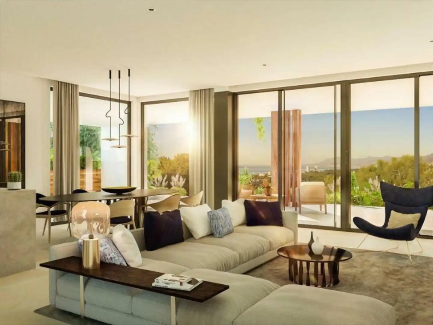 Living room of Flat for sale in Marbella  with Air Conditioner, Terrace and Swimming Pool