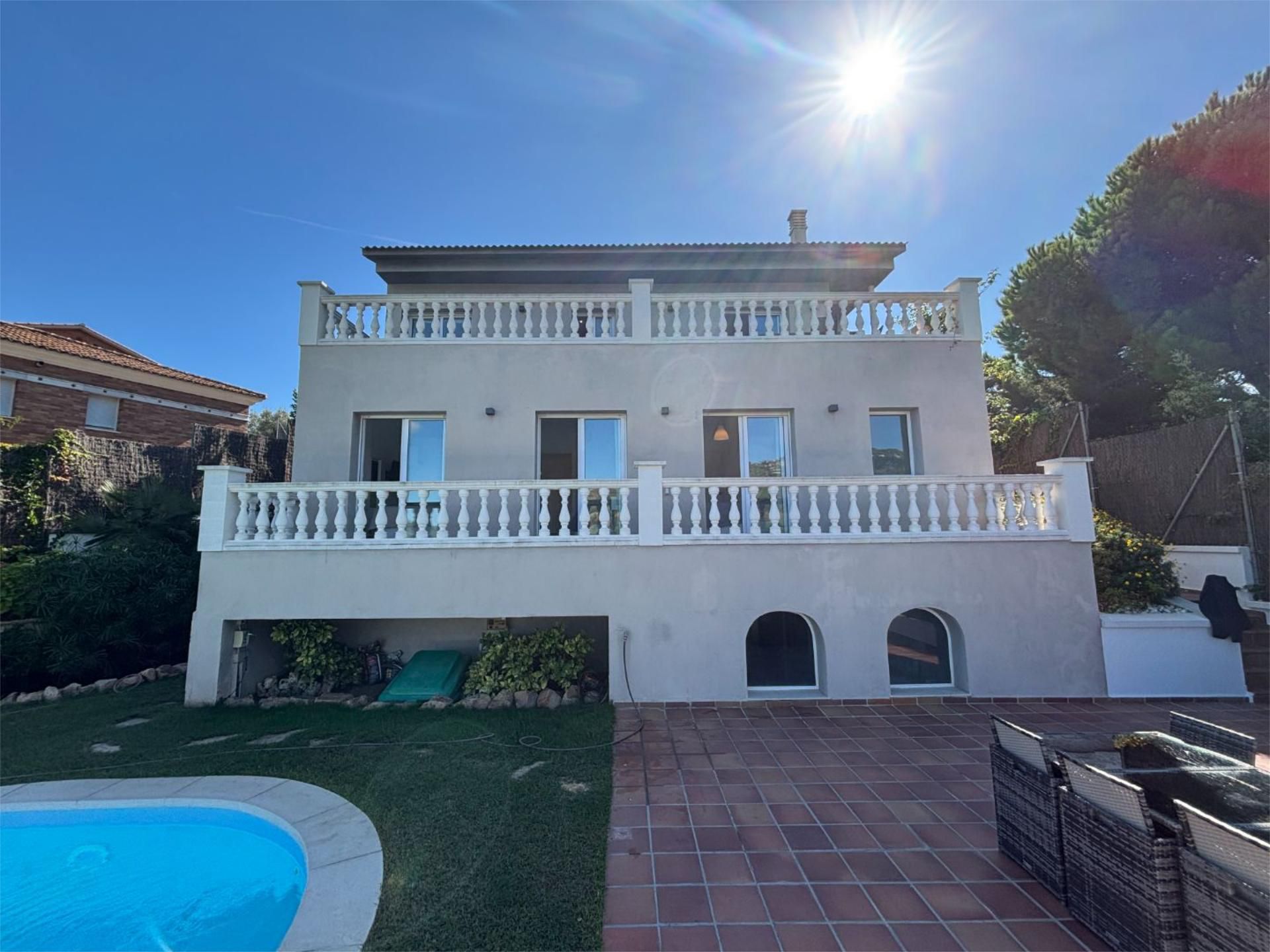 Vista exterior de Casa o chalet en venta en Calella con Aire acondicionado, Terraza y Piscina