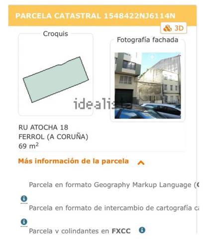 Terreno en Venta en Rúa Atocha, 16 en Ferrol Vello - Puerto