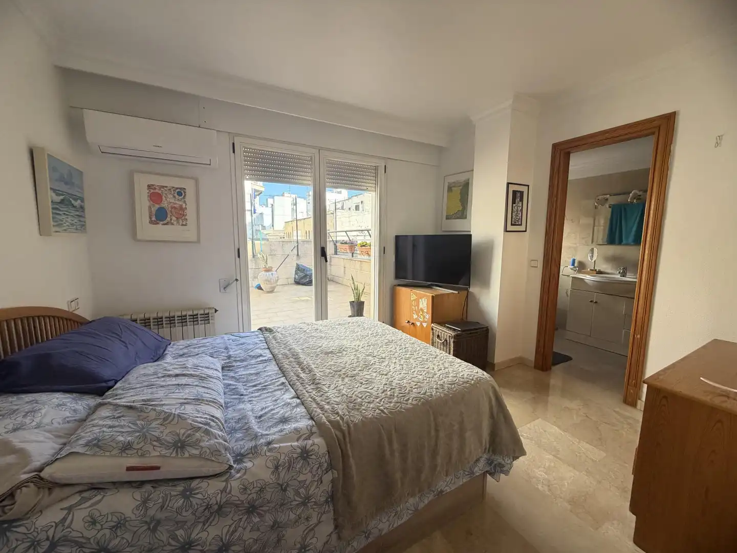 Dachboden zum Verkauf in Cort Schlafzimmer von Dachboden zum Verkauf in Palma de Mallorca mit Klimaanlage, Heizung und Terrasse