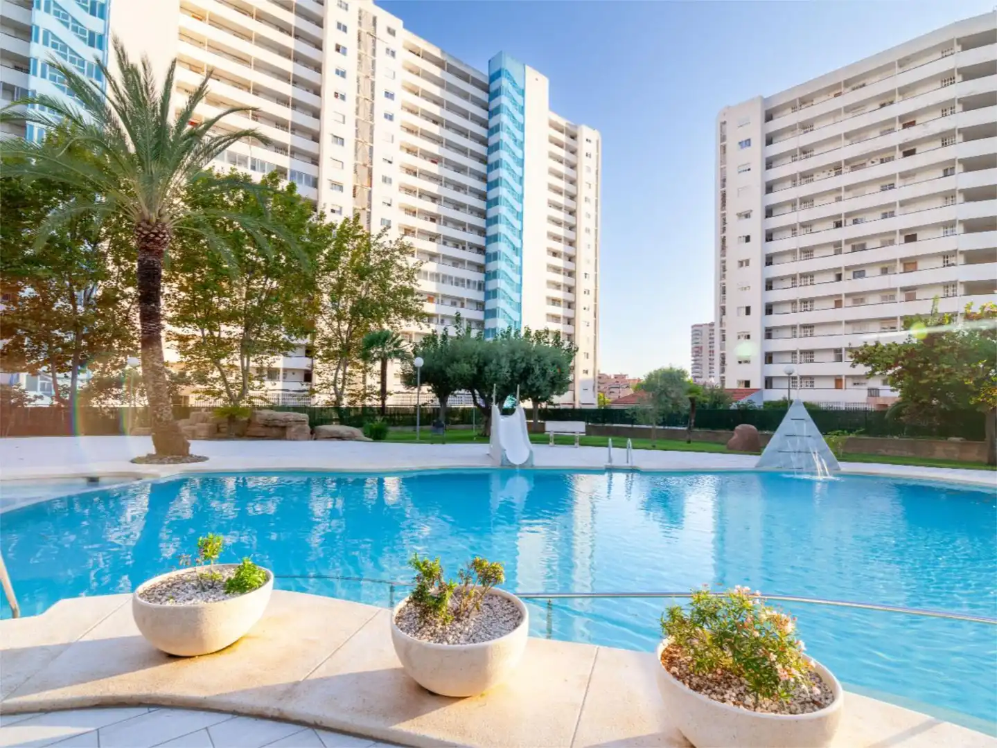 Apartments for rent in Calle Irlanda, 2, Juzgados - Plaza de Toros Swimming pool of Apartments for rent in Benidorm with Air Conditioner, Private garden and Swimming Pool