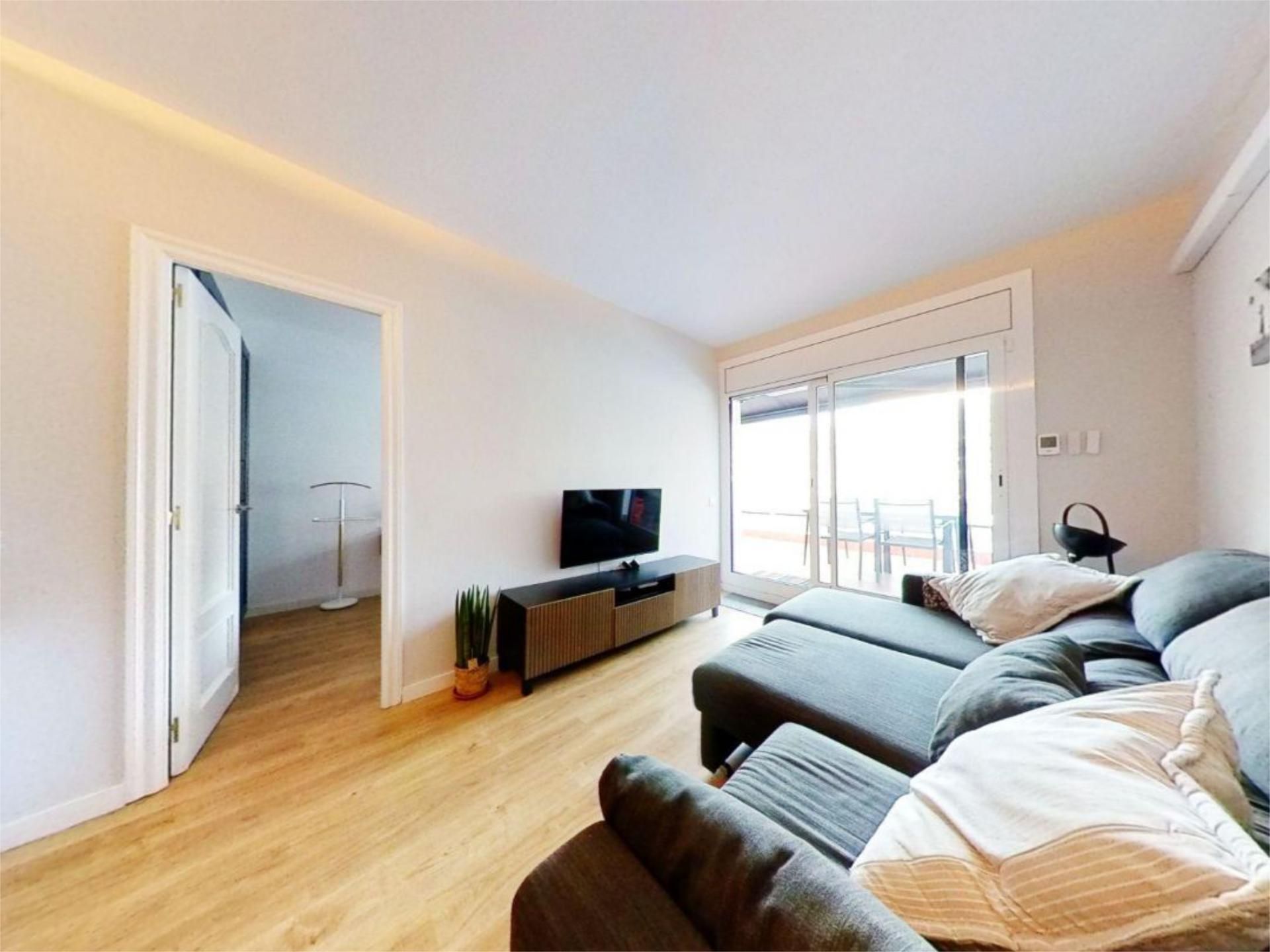 Sala de estar de Piso de alquiler en  Barcelona Capital con Aire acondicionado y Terraza