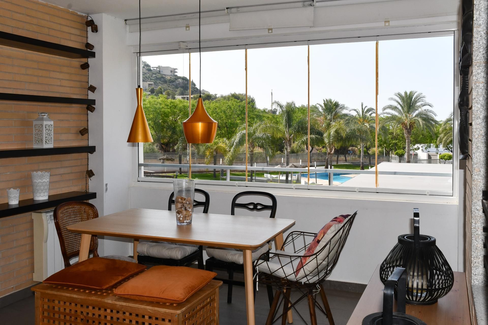 Dining room of Apartment to rent in Oropesa del Mar / Orpesa  with Air Conditioner, Heating and Private garden