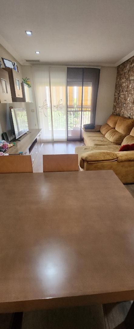 Living room of Flat for sale in Elche / Elx  with Parquet flooring, Terrace and Furnished