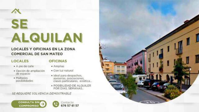 Local comercial en Alquiler en Vega de San Mateo