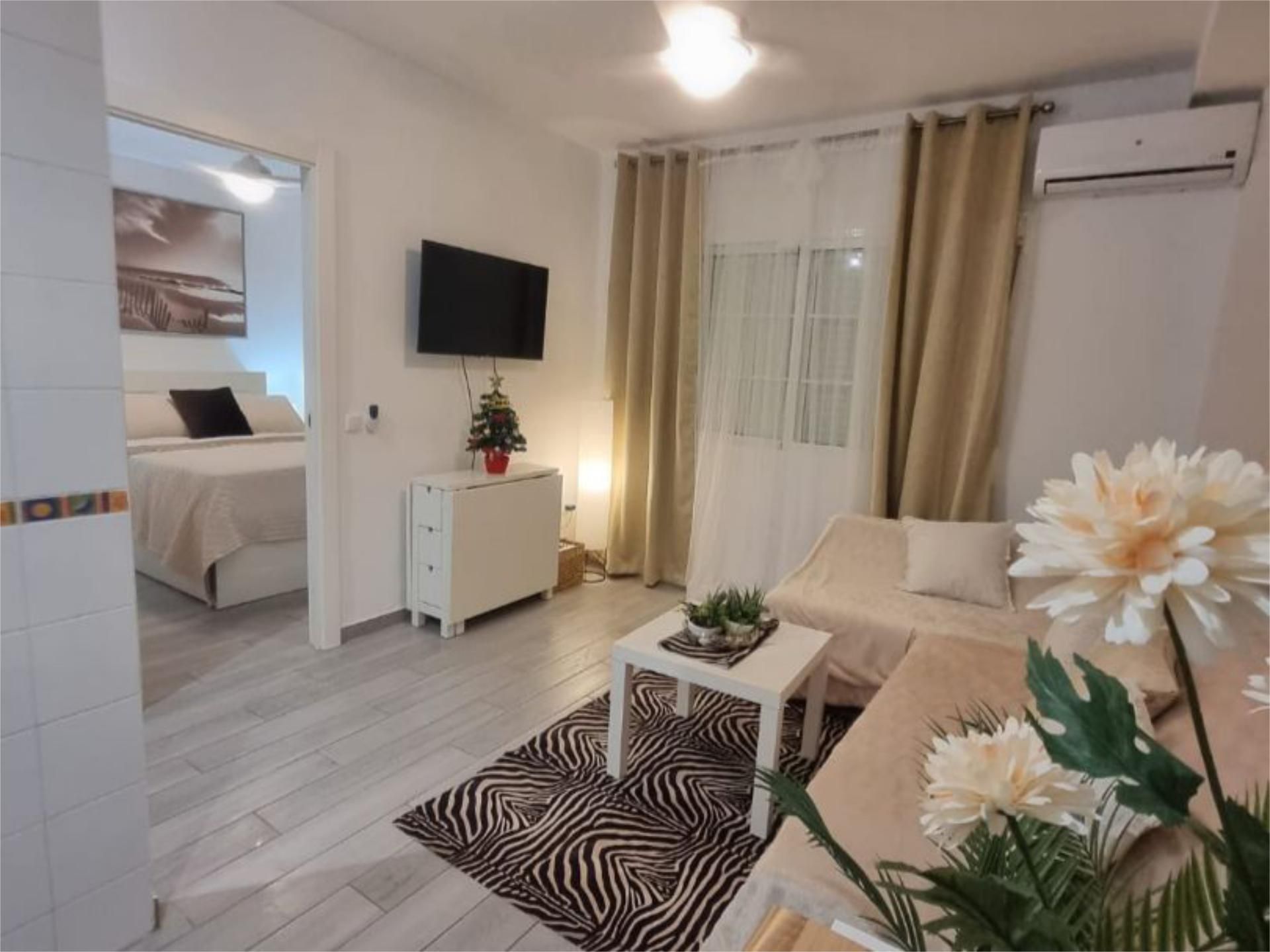 Sala d'estar de Pis de lloguer en Fuengirola amb Aire condicionat, Calefacció i Moblat