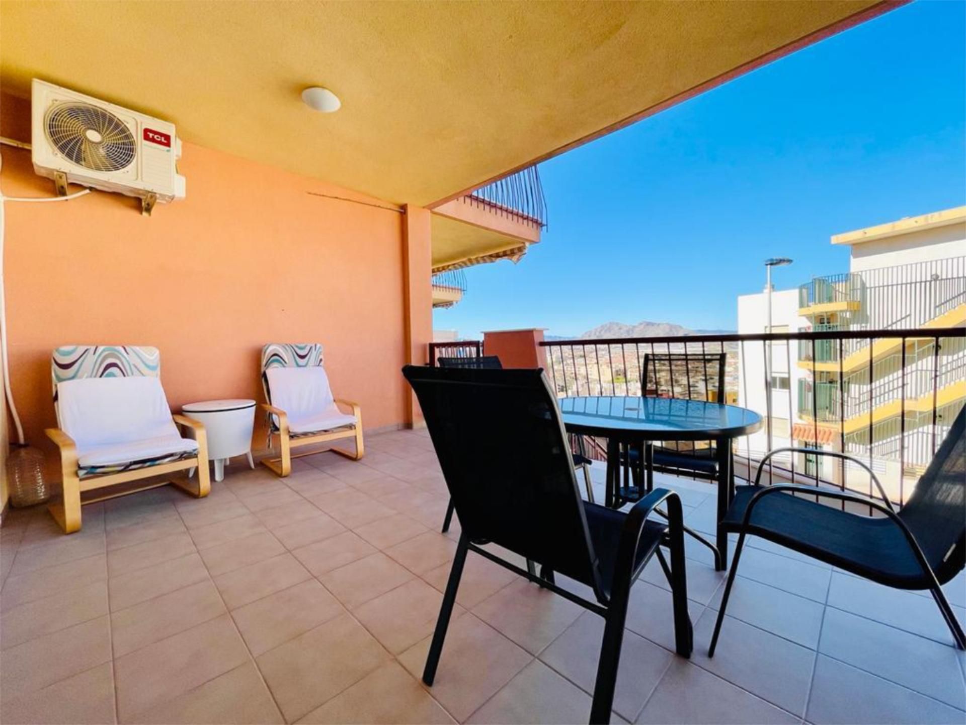 Terraza de Piso de alquiler en Mazarrón con Aire acondicionado, Jardín privado y Terraza