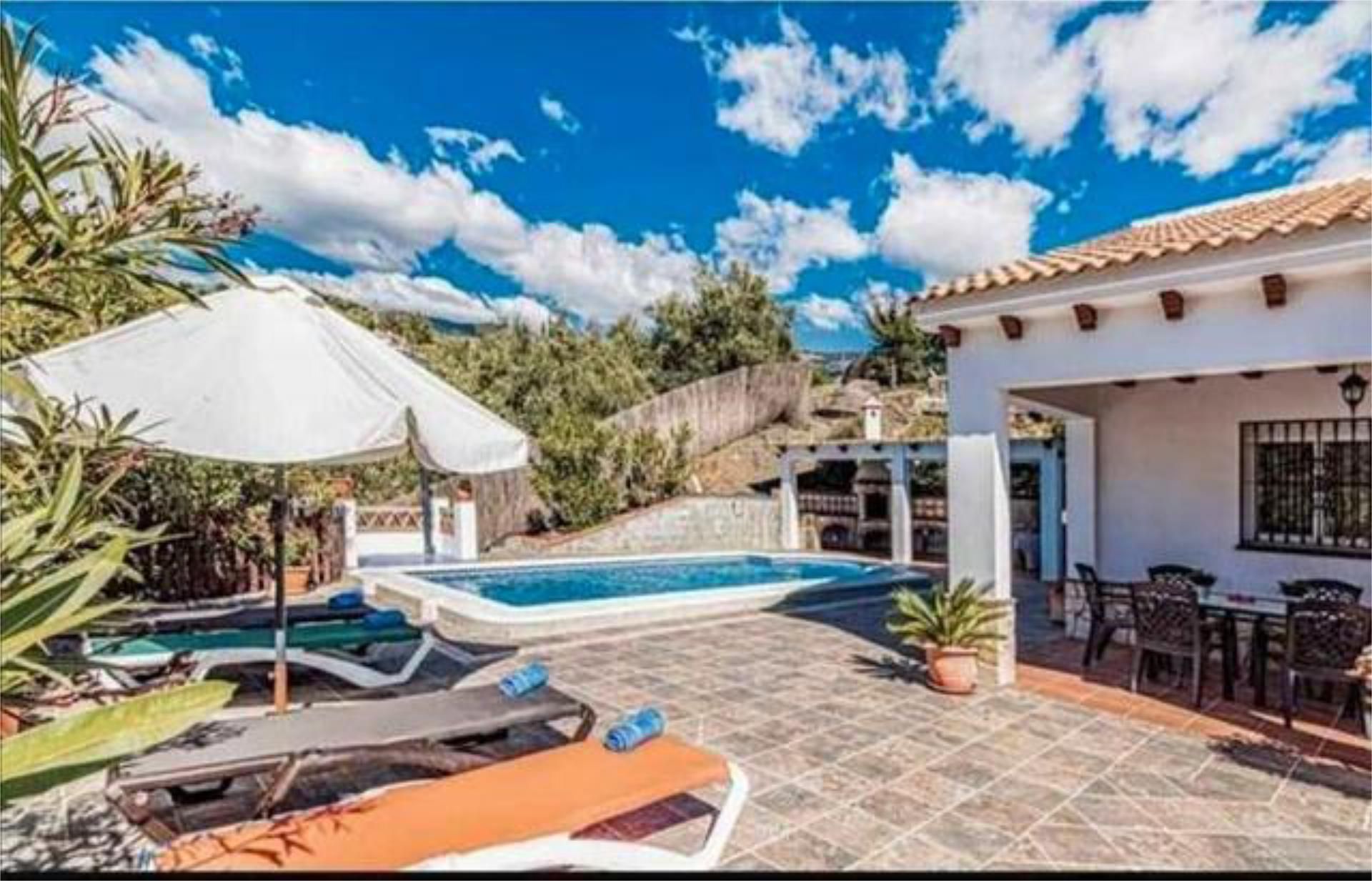 Vista exterior de Casa adosada de lloguer en Canillas de Albaida amb Calefacció, Jardí privat i Terrassa