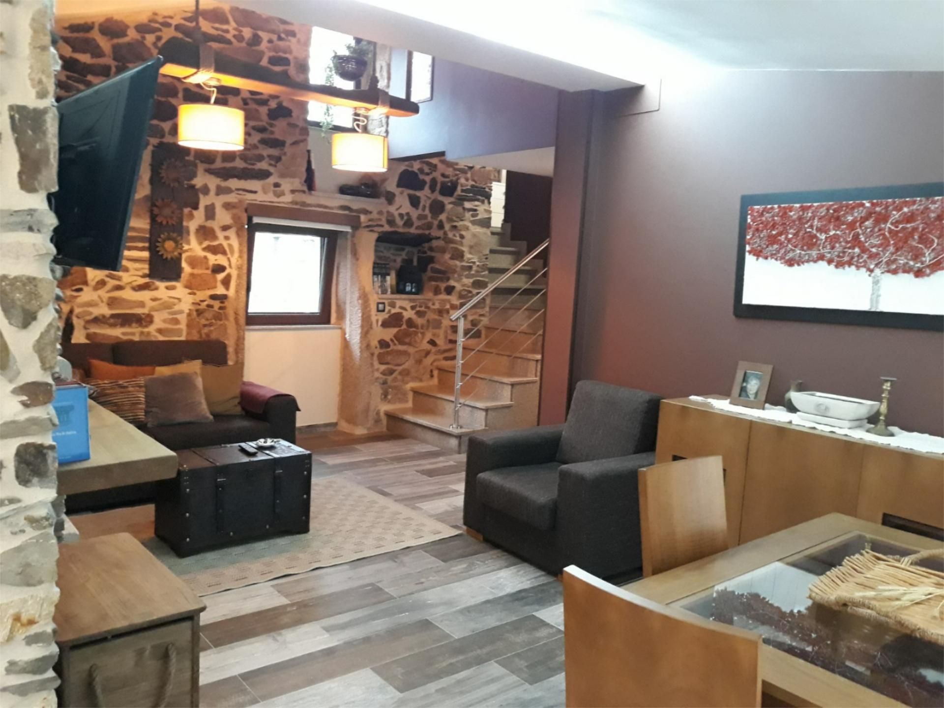 Sala d'estar de Casa adosada de lloguer en Mazaricos amb Calefacció, Jardí privat i Terrassa