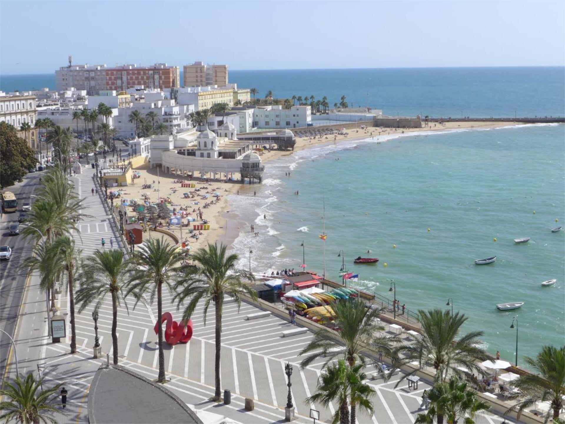 Exterior view of Flat for sale in  Cádiz Capital  with Air Conditioner, Private garden and Terrace