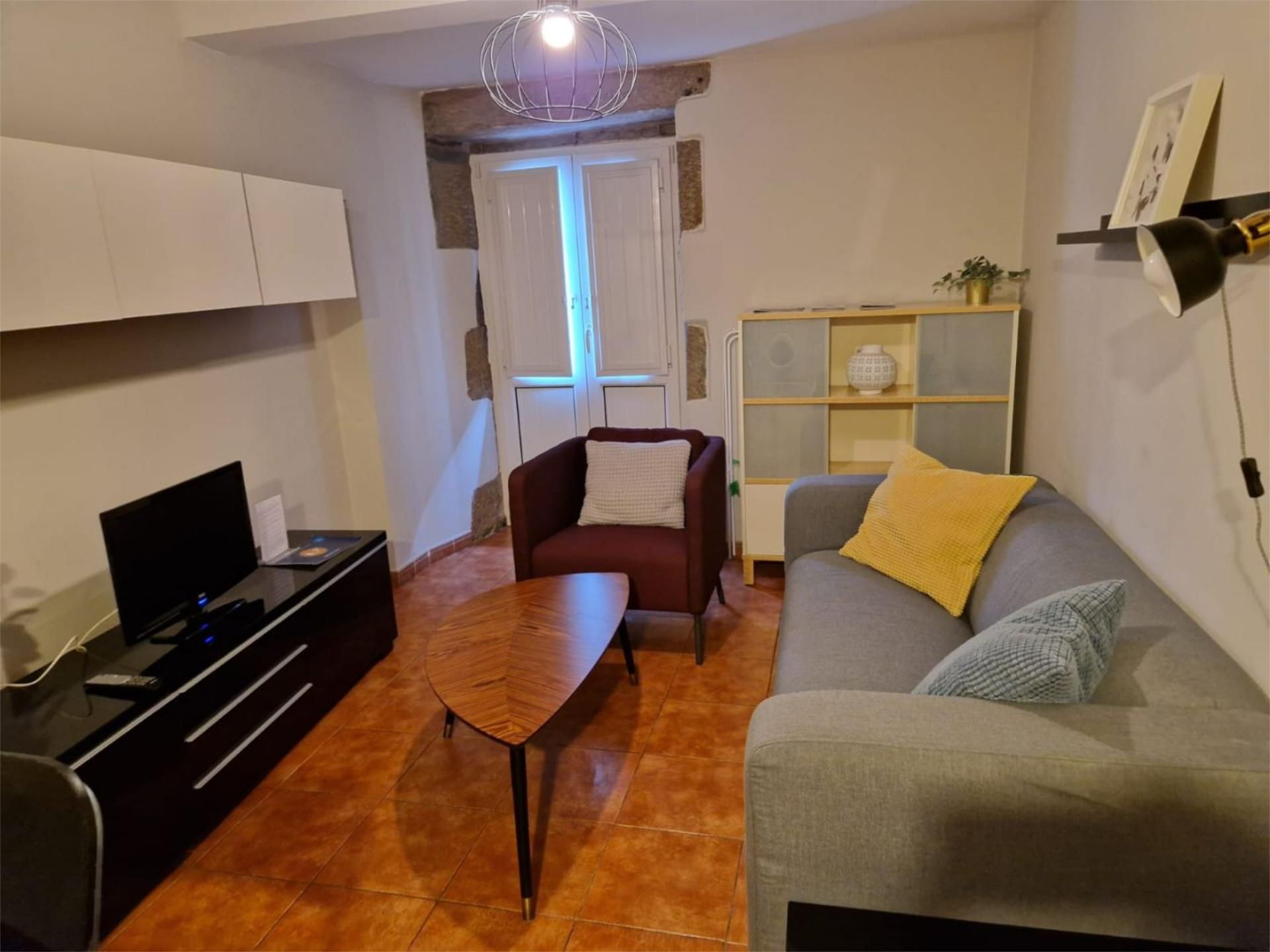 Sala d'estar de Apartament de lloguer en Lugo Capital amb Calefacció, Moblat i Balcó