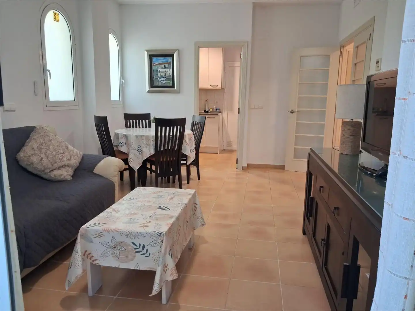 Menjador de Apartament de lloguer en Calpe / Calp amb Calefacció, Jardí privat i Piscina