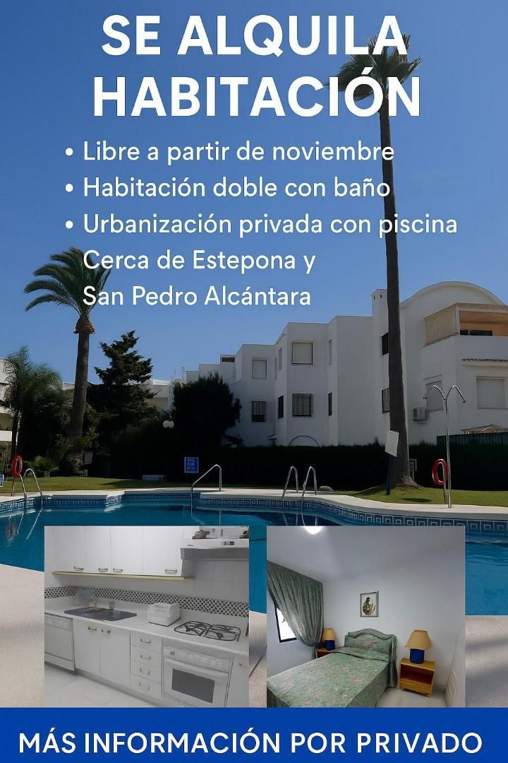 Vista exterior de Pis per a compartir en Estepona amb Terrassa, Piscina i Moblat