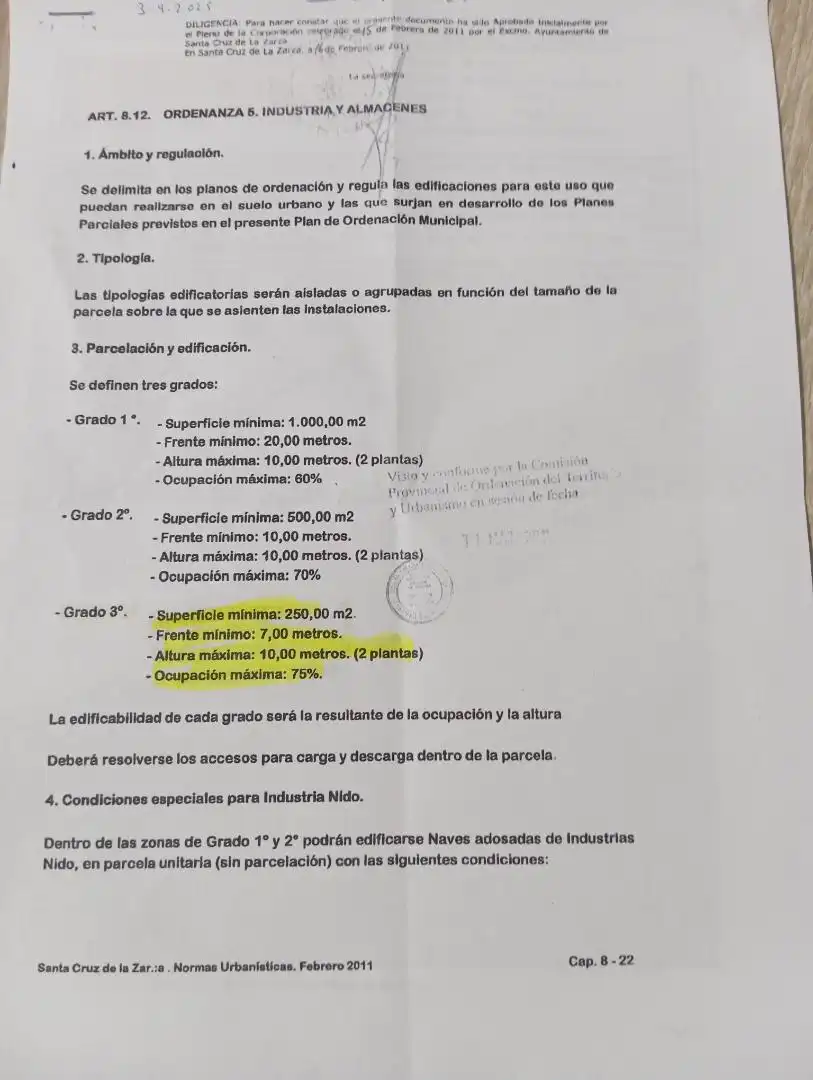Aparcament de Terreny industrial en venda en Santa Cruz de la Zarza