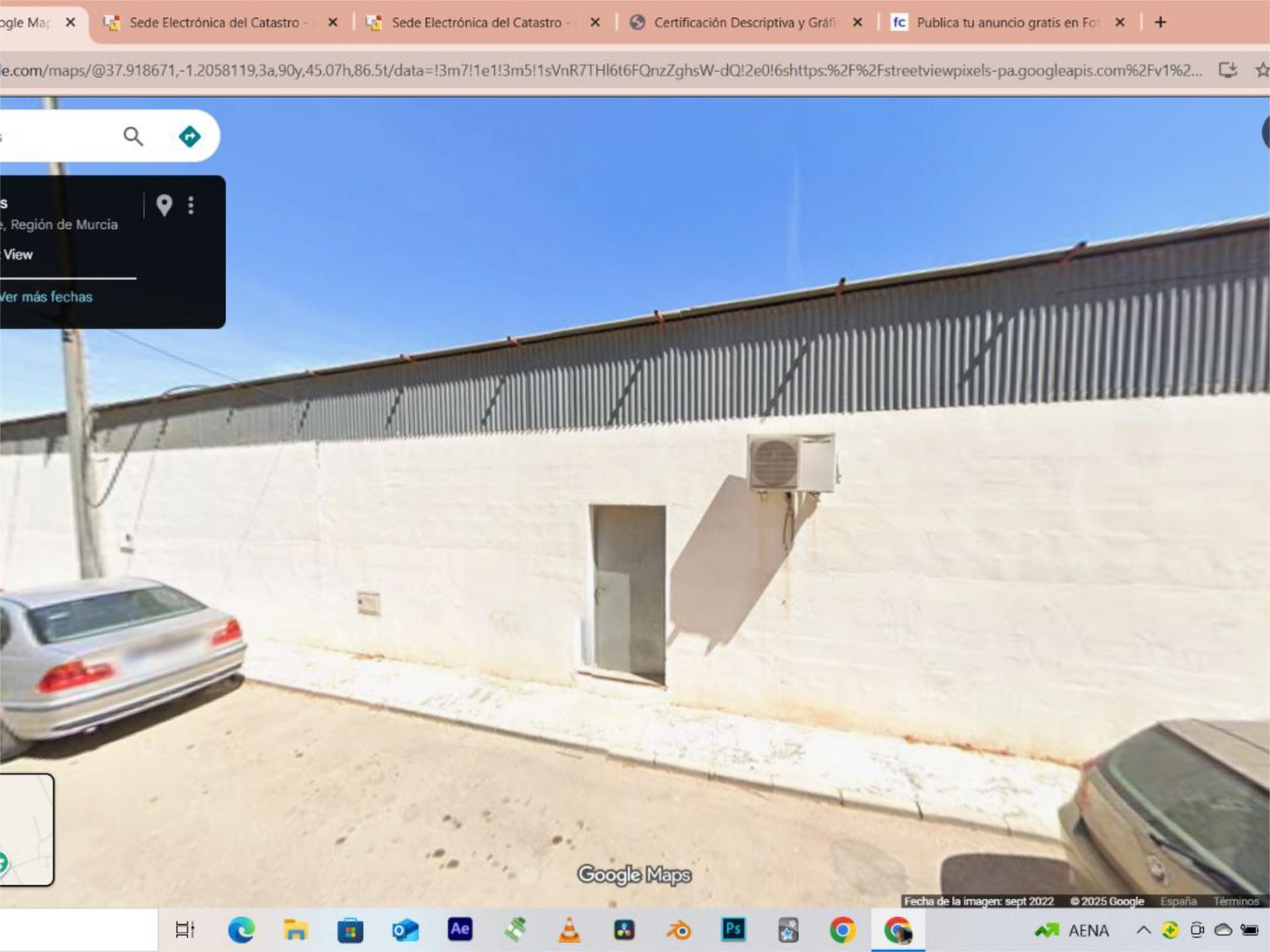 Vista exterior de Nave industrial en venta en  Murcia Capital