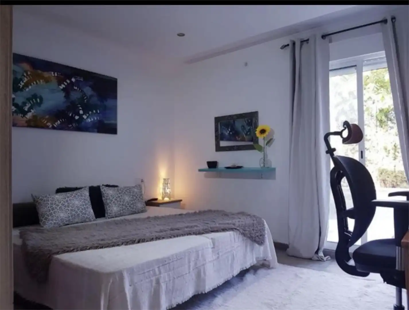 Schlafzimmer von Wohnung zum Verkauf in Adra mit Klimaanlage, Privatgarten und Parkett