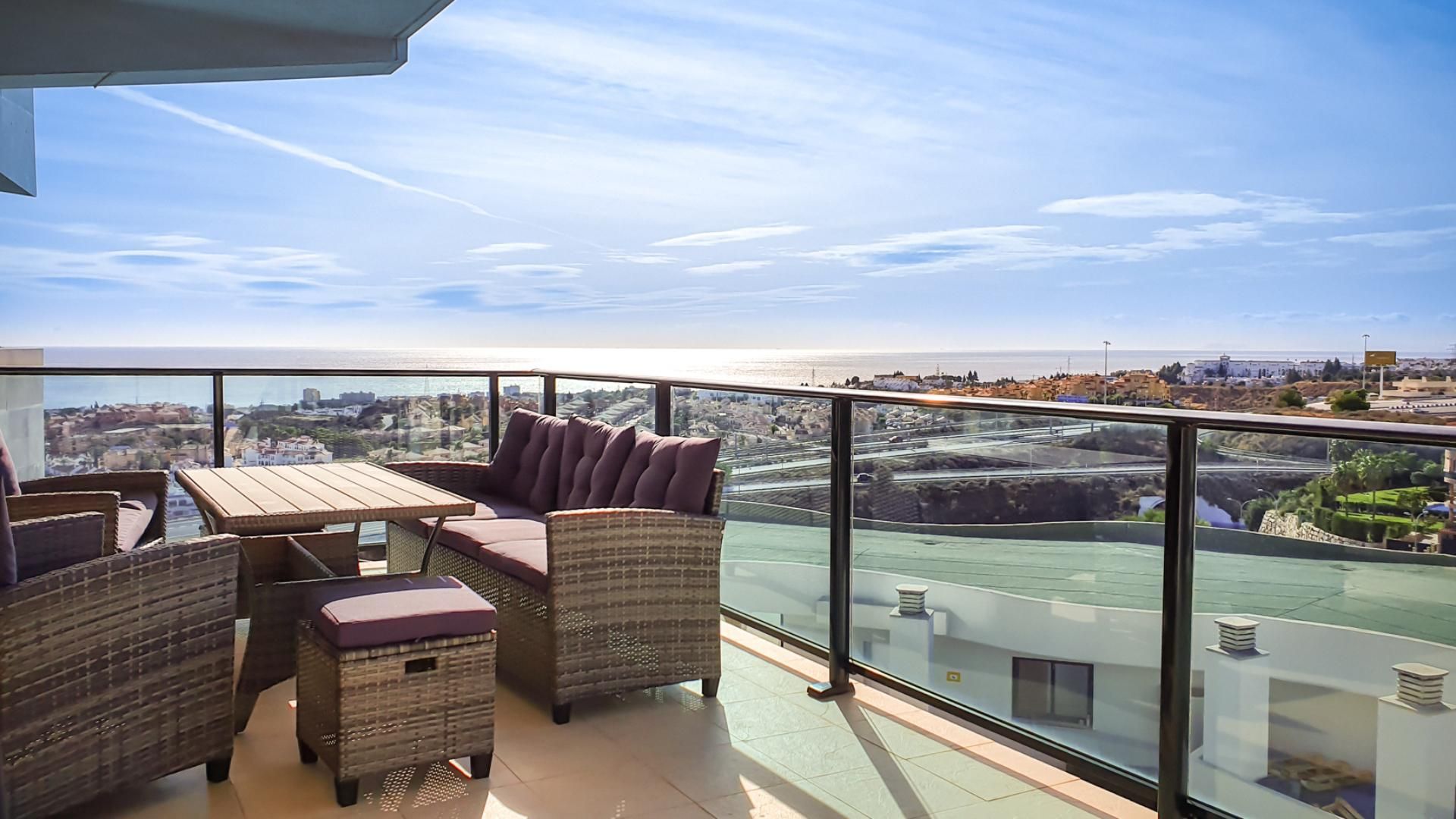Terrace of Flat to rent in Mijas  with Air Conditioner, Terrace and Swimming Pool
