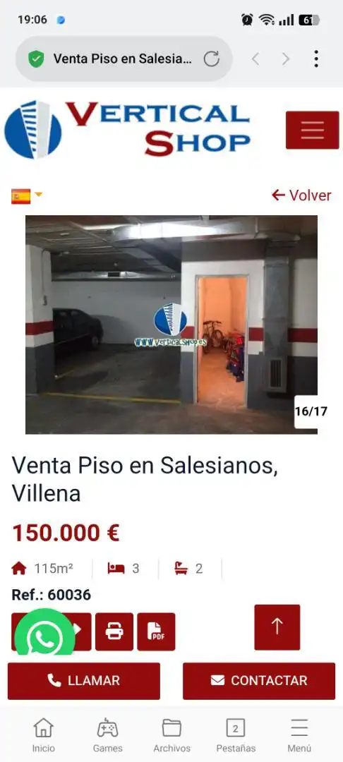 Aparcament de Pis en venda en Villena amb Balcó
