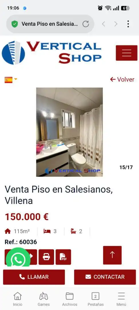 Bany de Pis en venda en Villena amb Balcó