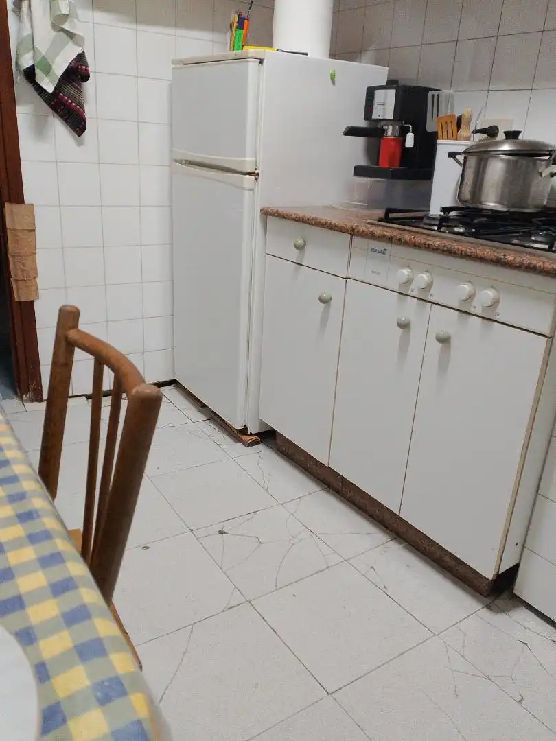 Kitchen of Flat for share in Ribadeo  with Terrace, Washing machine and TV