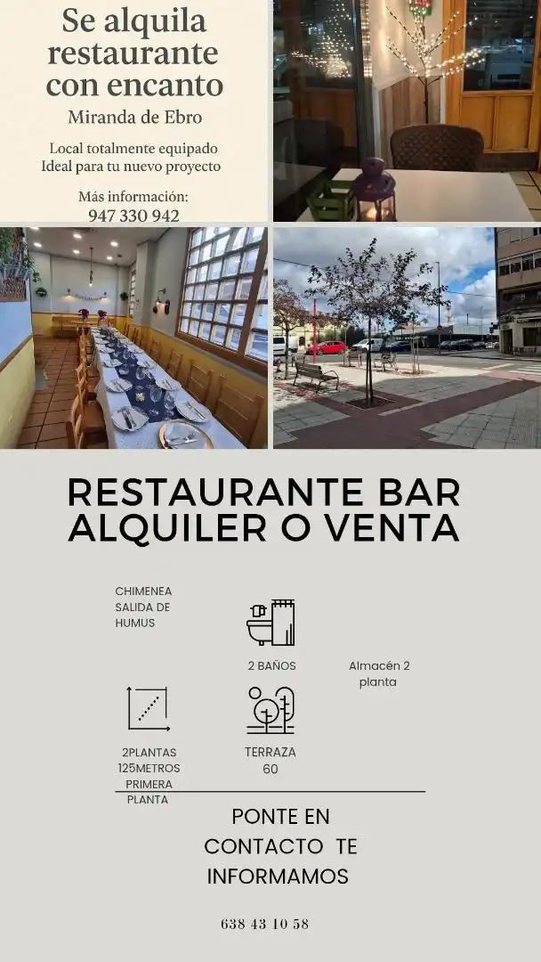 Local de lloguer en Miranda de Ebro amb Aire condicionat, Calefacció i Moblat