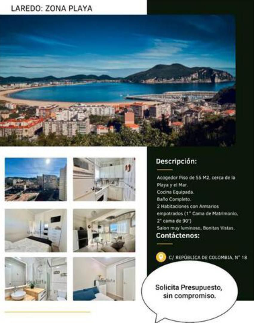 Vista exterior de Apartament de lloguer en Laredo amb Jardí privat, Terrassa i Moblat