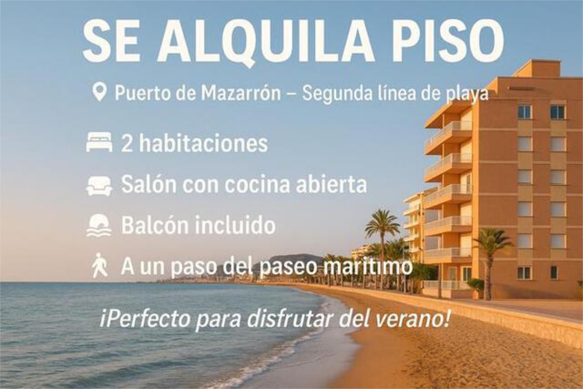 Flat to rent in Bahia Flat to rent in Mazarrón  with Furnished