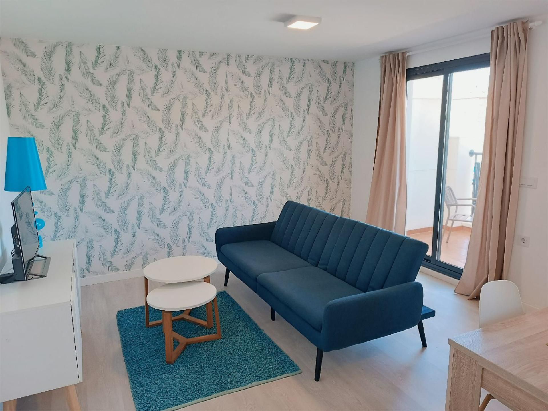 Living room of Flat to rent in Roquetas de Mar  with Air Conditioner, Heating and Parquet flooring