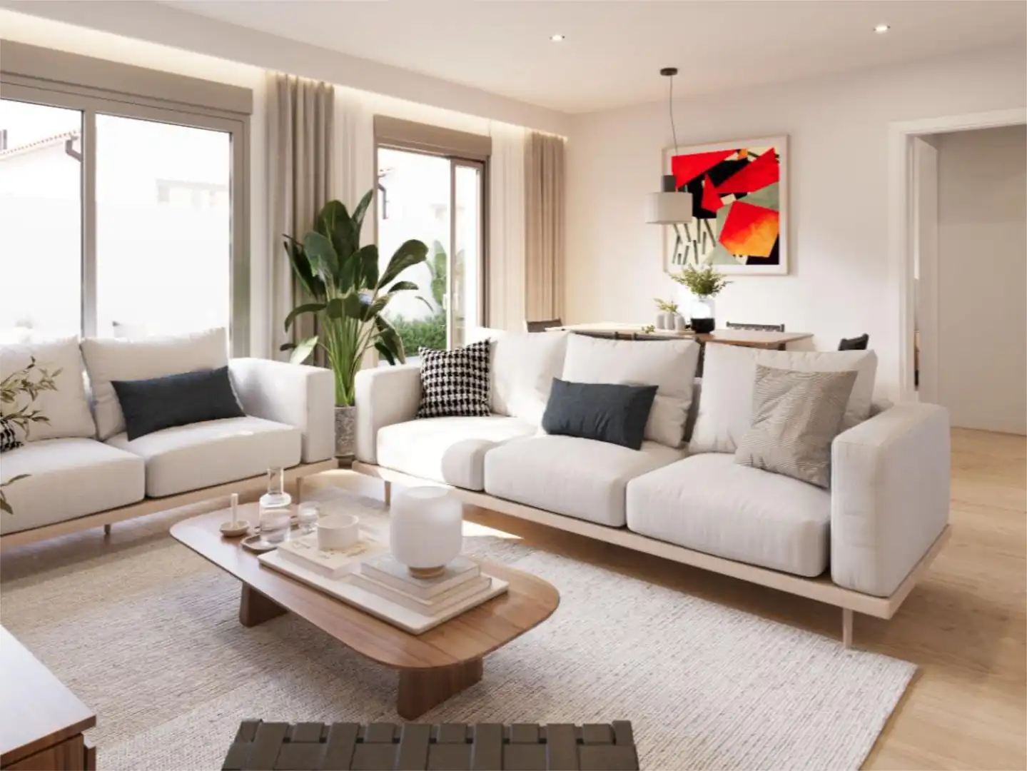 Piso en venta en Avenida los Molinos, Mota del Cuervo Sala de estar de Piso en venta en Mota del Cuervo con Jardín privado y Balcón