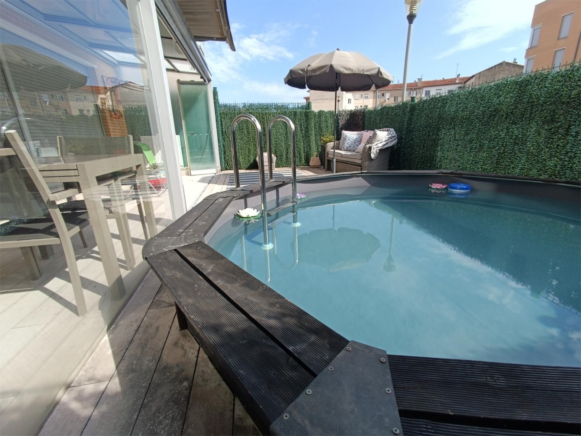 Swimming pool of Flat for sale in  Pamplona / Iruña  with Heating, Private garden and Parquet flooring