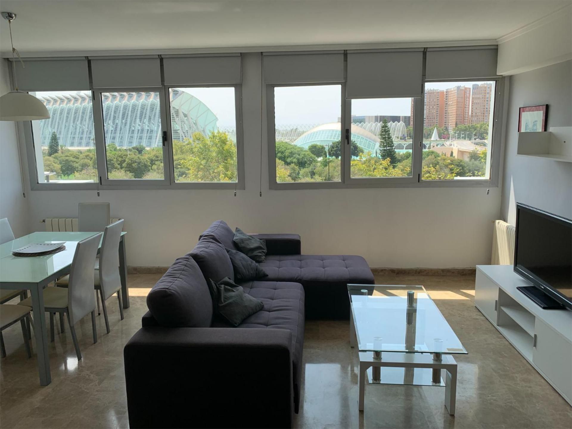 Sala d'estar de Dúplex de lloguer en  Valencia Capital amb Aire condicionat, Calefacció i Jardí privat