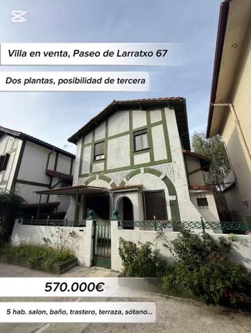 Casa-chalet en Venta en Larratxo pasealekua, 67 en Altza