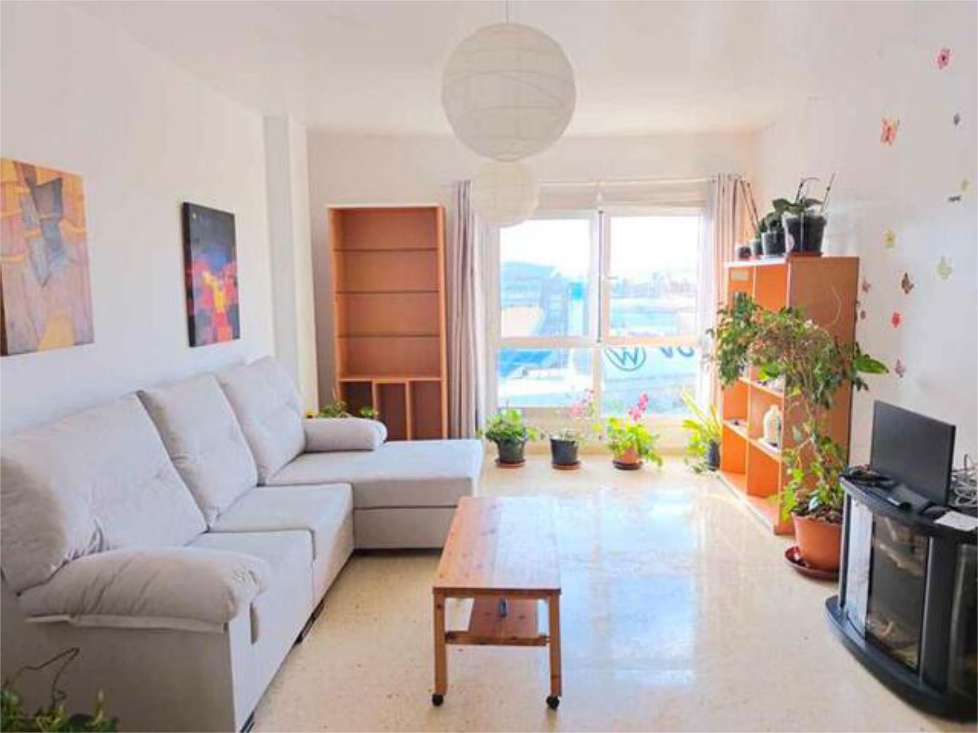 Sala d'estar de Pis de lloguer en Las Palmas de Gran Canaria amb Jardí privat i Moblat